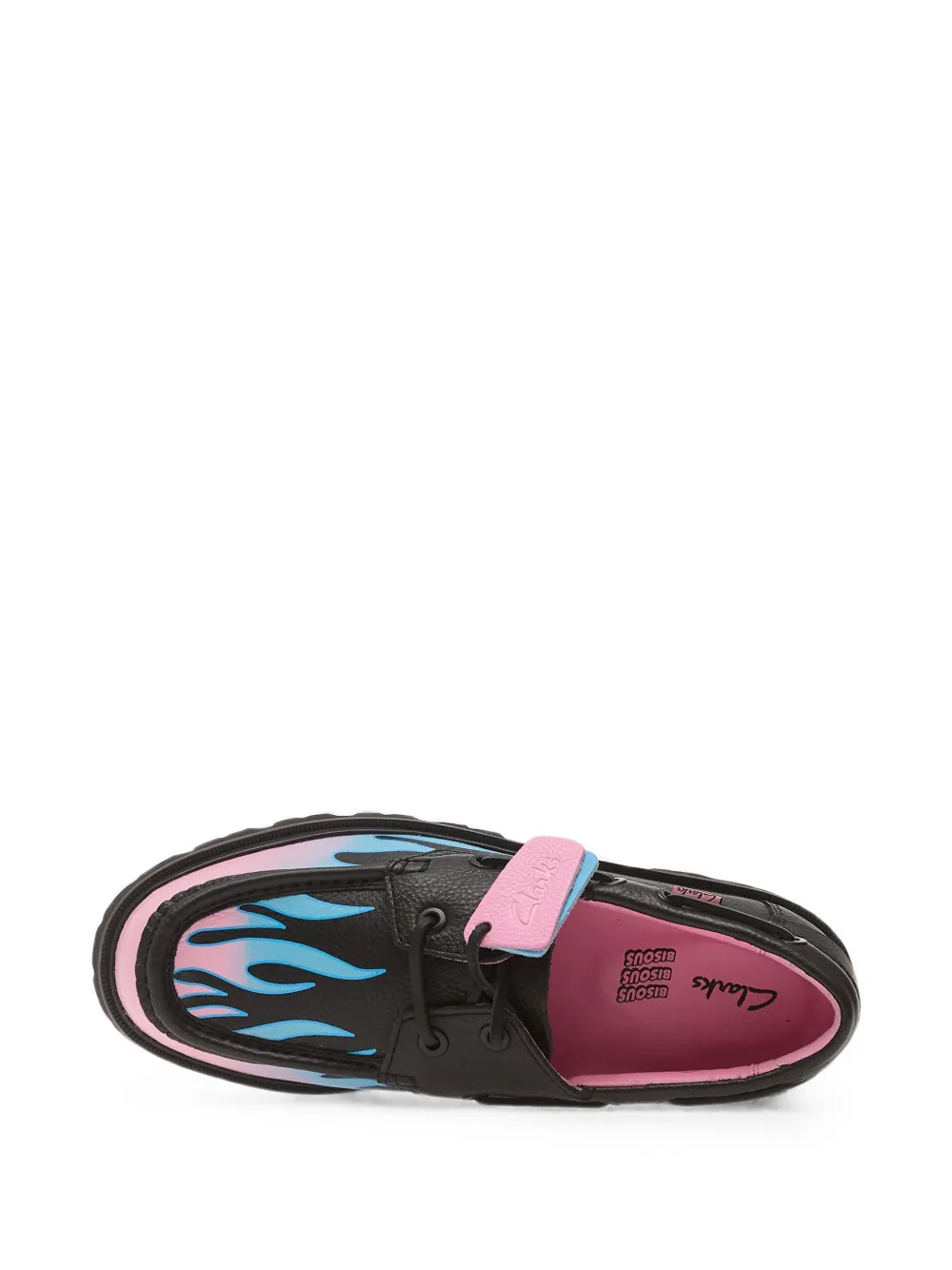 Clarks Originals x Cleyhill Fire flame-print boat shoes Zwart