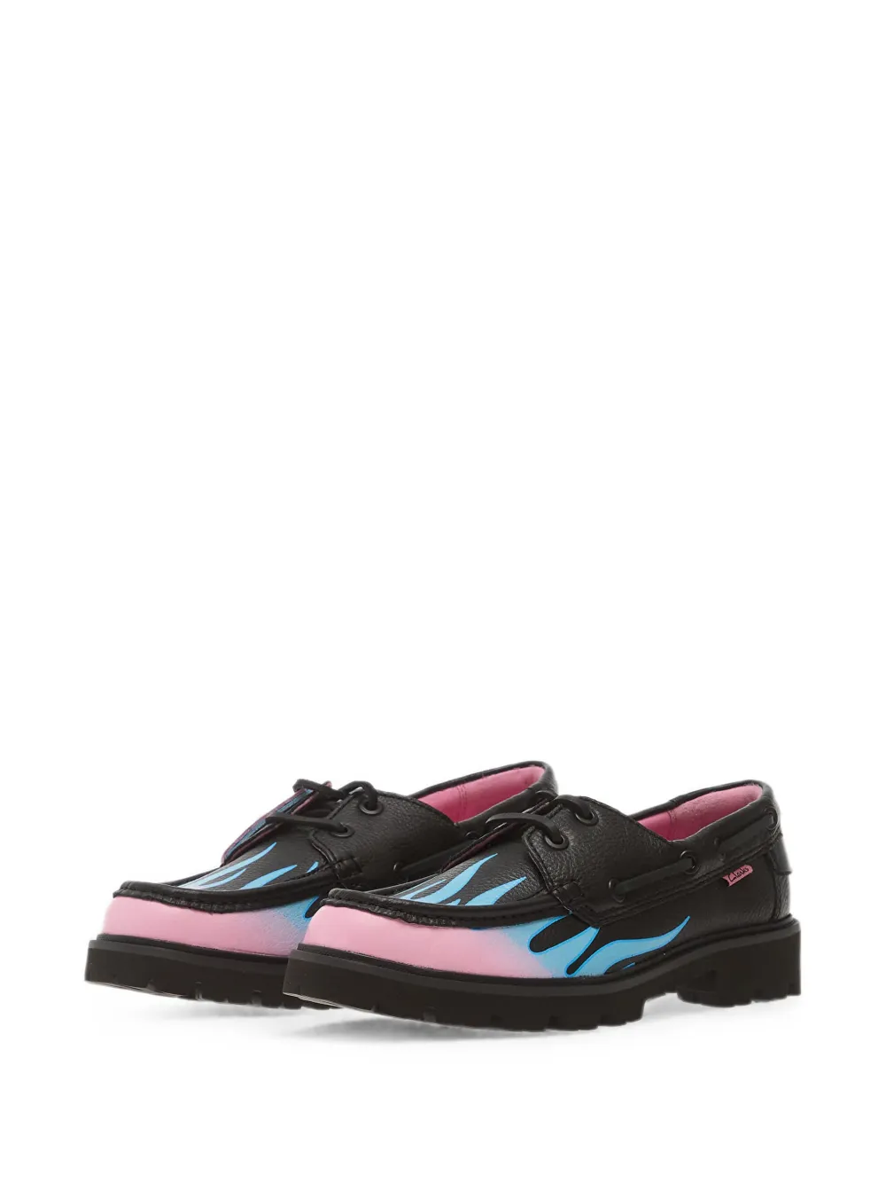Clarks Originals x Cleyhill Fire flame-print boat shoes Zwart