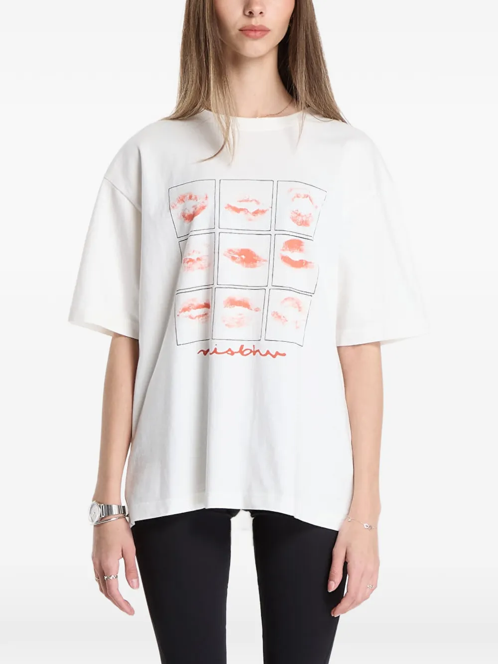 MISBHV Kiss Xoxo T-shirt met ronde hals Wit