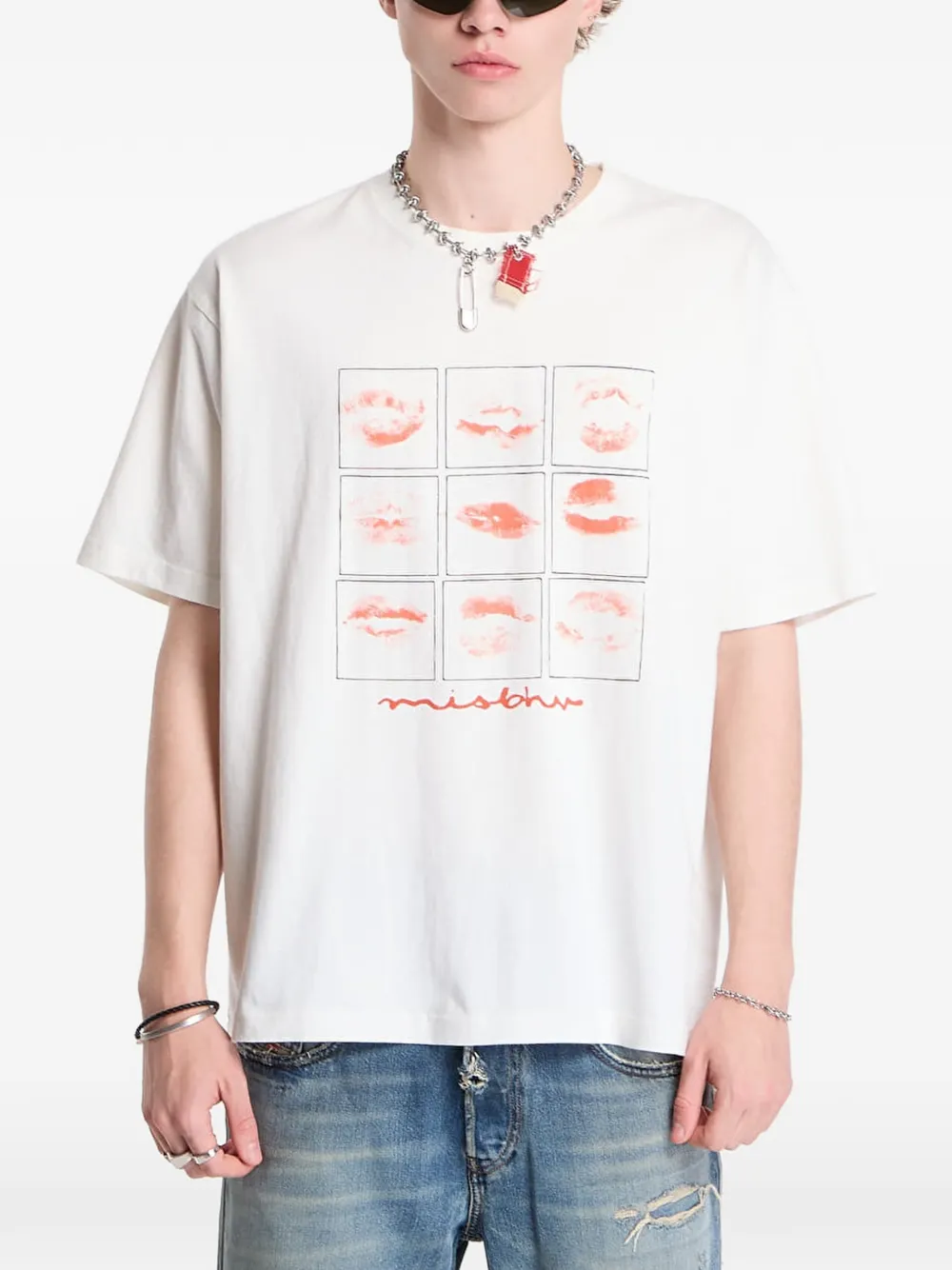 MISBHV Kiss Xoxo crew-neck T-shirt - Bianco