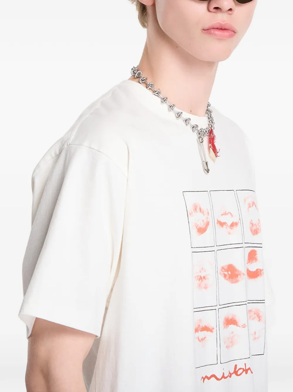 MISBHV Kiss Xoxo T-shirt met ronde hals Wit