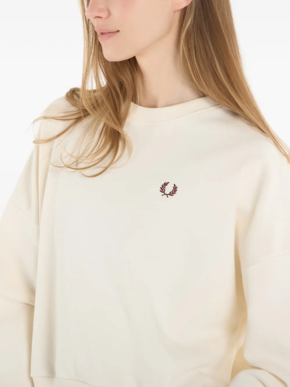 Fred Perry Sweater met geborduurd logo Beige