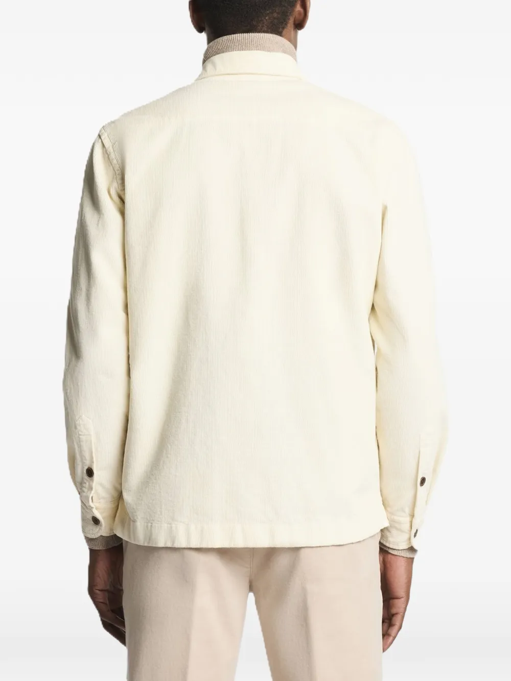Fay Ribfluwelen overhemd Beige