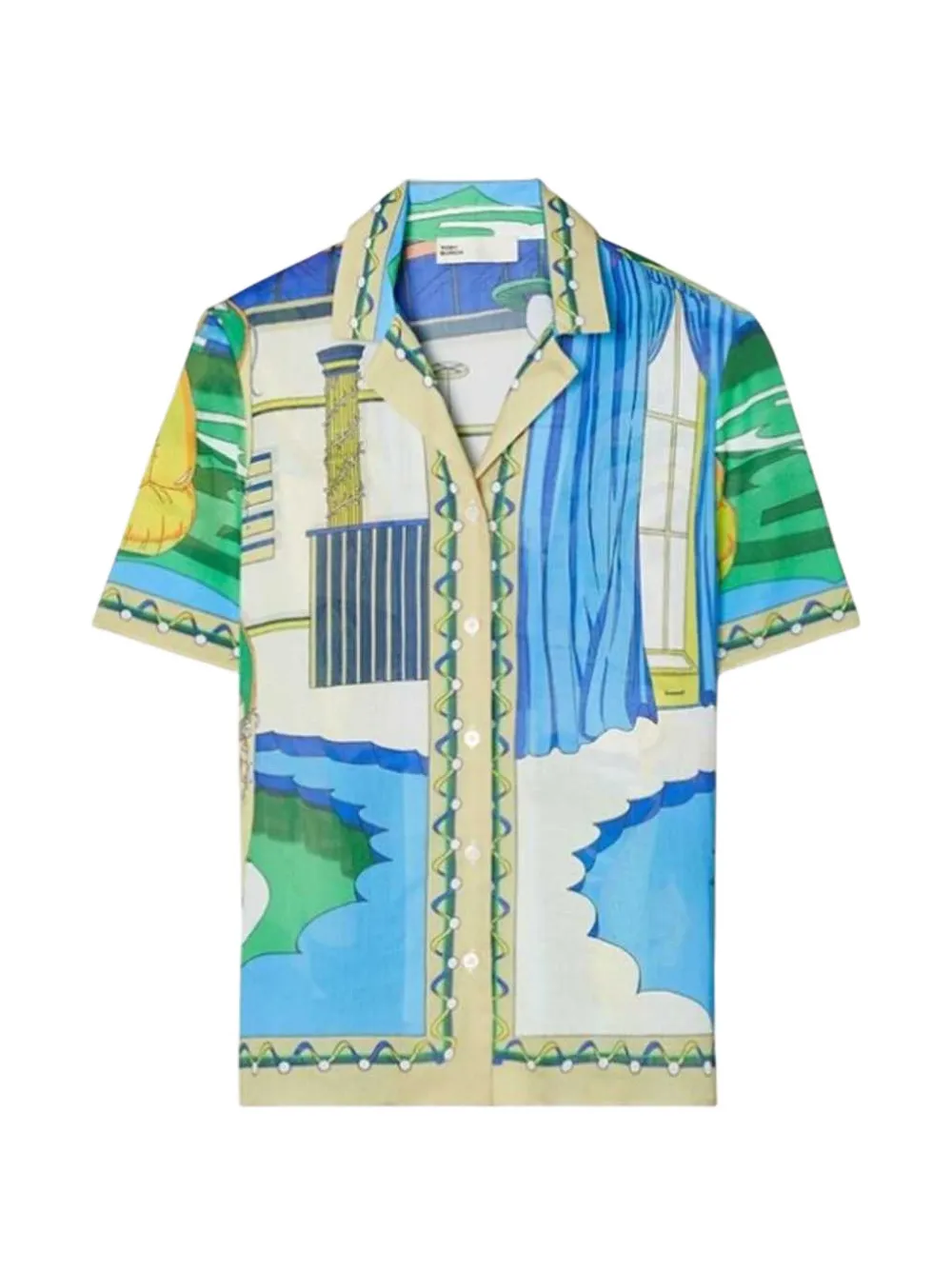 Tory Burch Pool-print cotton shirt - Blu