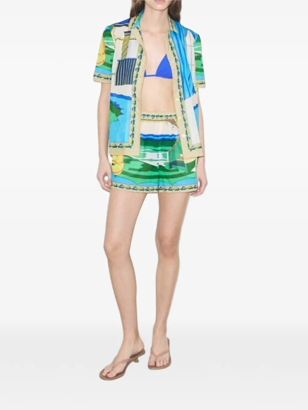  Tory Burch Camisa Con Estampado De Piscina - Azul 