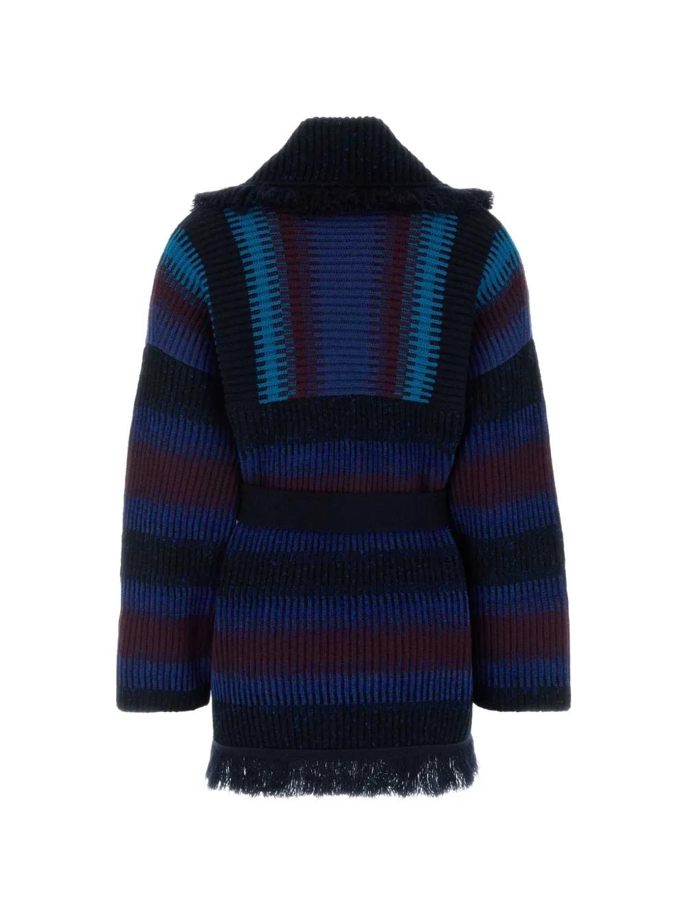 Giorgio Armani x Alanui vest met ceintuur en franje Blauw
