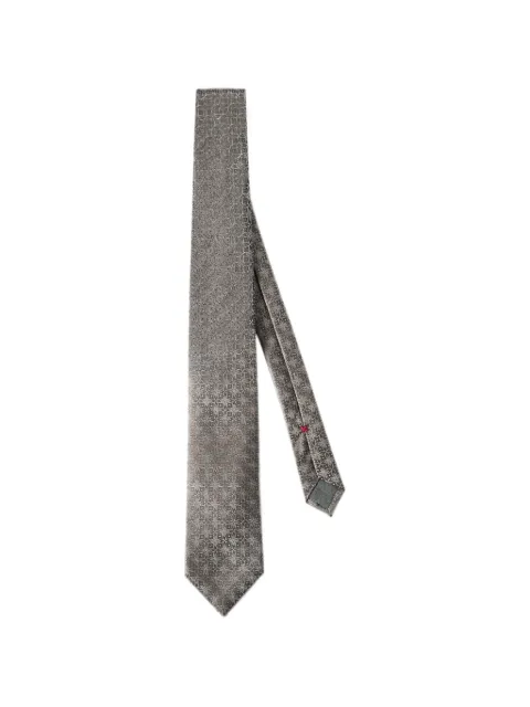 Brunello Cucinelli silk tie with geometric floral pattern