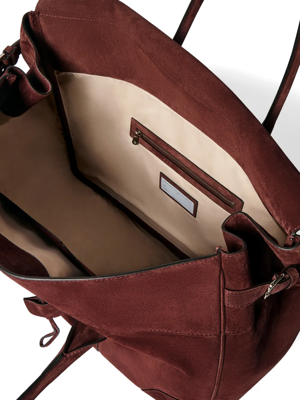 Brunello Cucinelli Suède Boston tas Rood