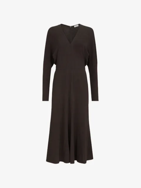 Brunello Cucinelli vestido de lana técnica con detalle Monili