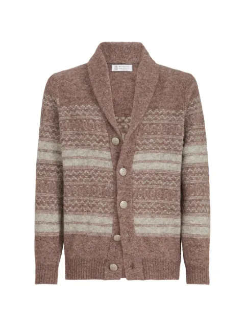 Brunello Cucinelli alpaca, cashmere and wool nordic-jacquard cardigan