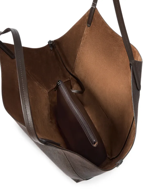 Brunello Cucinelli lizard-effect Leather Bucket Bag | Brown | FARFETCH