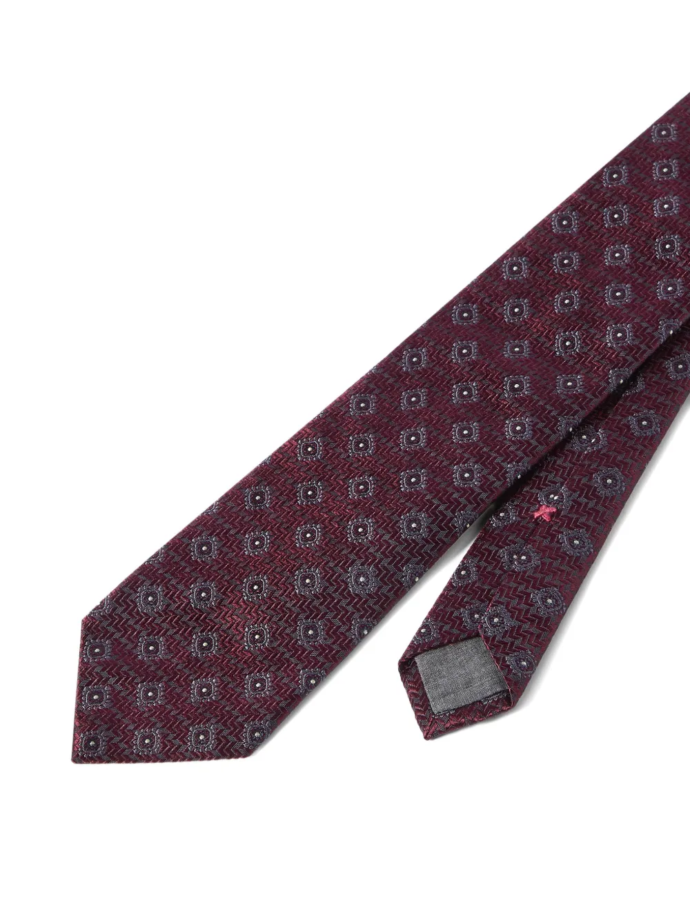 Brunello Cucinelli Zijden stropdas met geometrisch patroon Rood