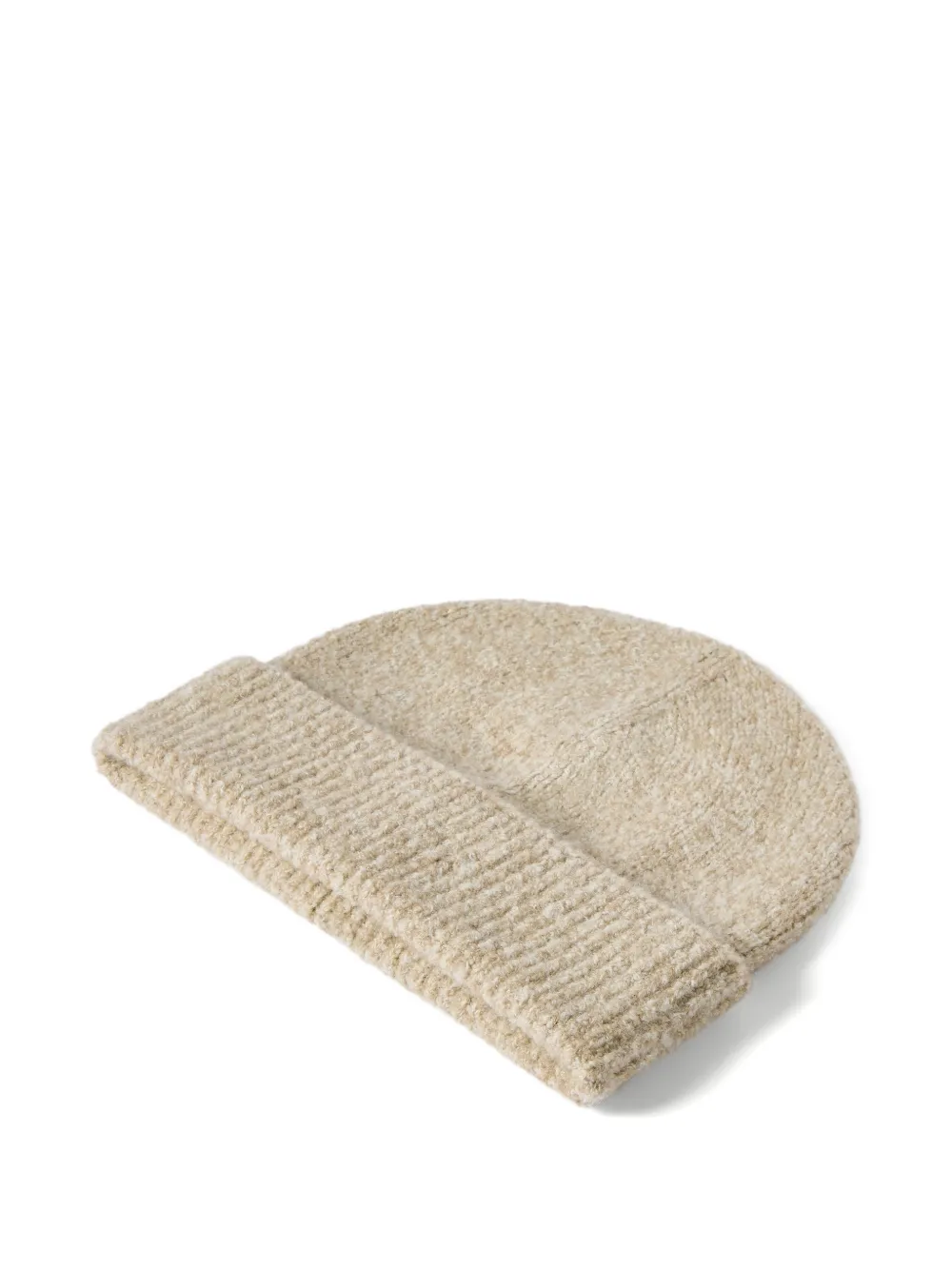 Brunello Cucinelli Geribbelde muts van scheerwol zijde en kasjmier Beige