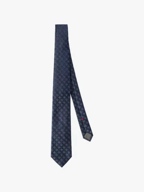 Brunello Cucinelli Seidenkrawatte mit geometrischem Blumenmuster