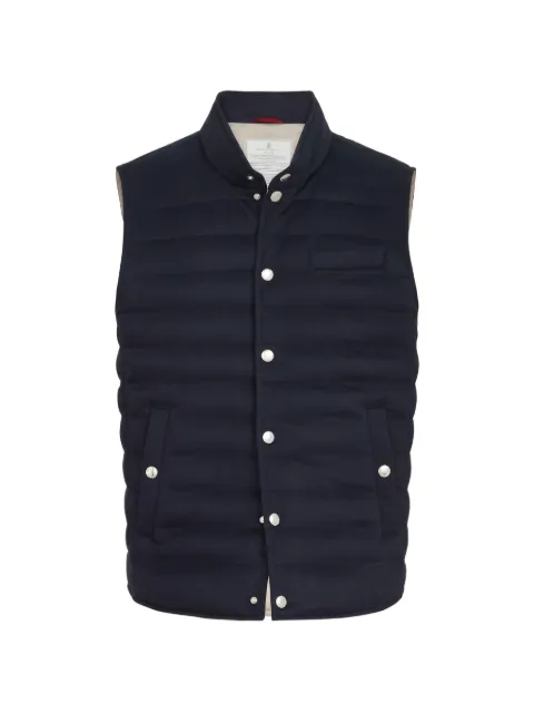 Brunello Cucinelli lightweight cashmere flannel down vest