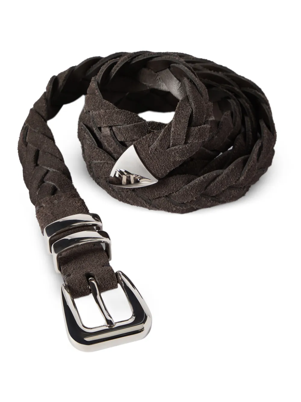 Brunello Cucinelli braided leather belt Grijs