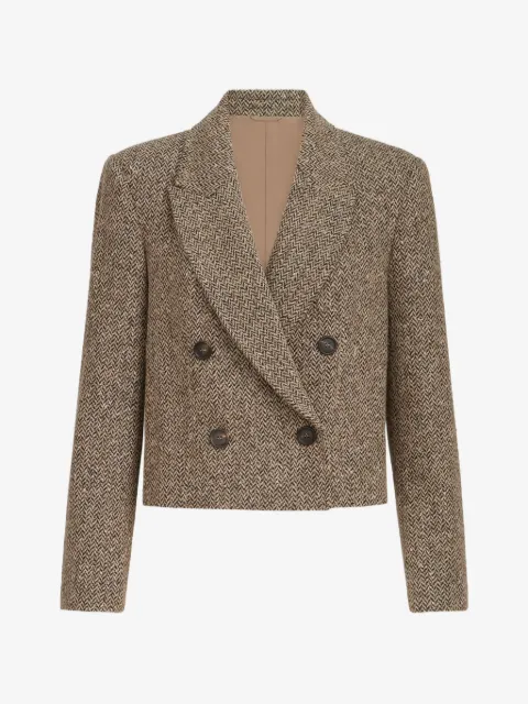 Brunello Cucinelli blazer corto de lana virgen brillante