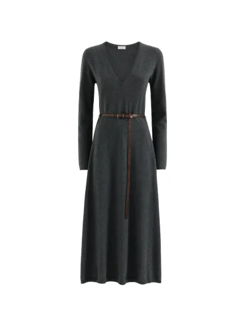 Brunello Cucinelli cashmere knit dress with belt and Monile