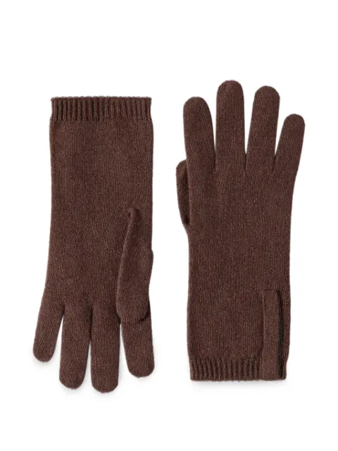 Brunello Cucinelli cashmere knit gloves with Monili
