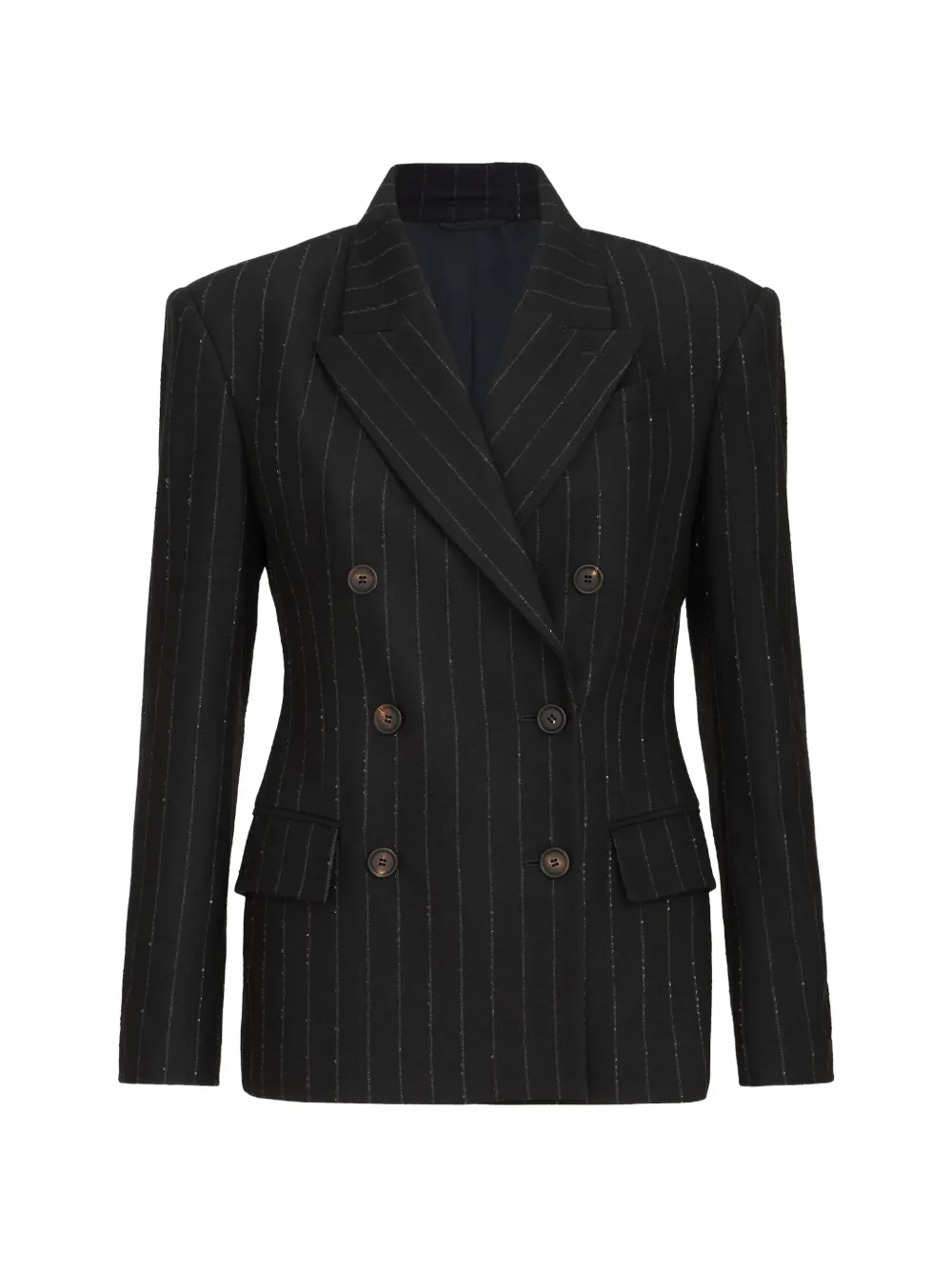 Brunello Cucinelli comfort virgin wool Dazzling chalk stripe blazer with Monili - Blau