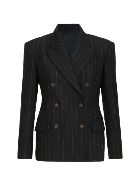 Brunello Cucinelli comfort virgin wool Dazzling chalk stripe blazer with Monili