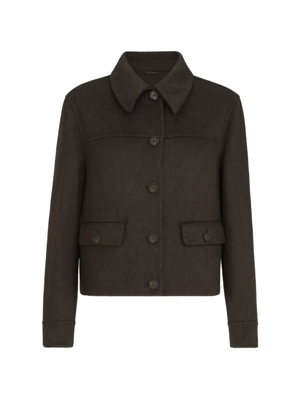 Brunello Cucinelli hand-crafted outerwear jacket in cashmere-beaver double cloth with Monili - Braun