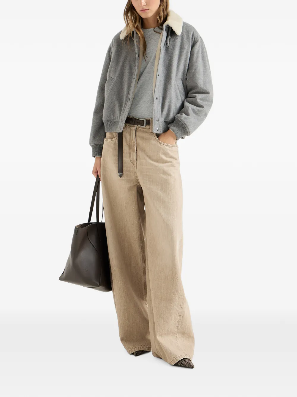 Brunello Cucinelli Kasjmier trui met monili Grijs