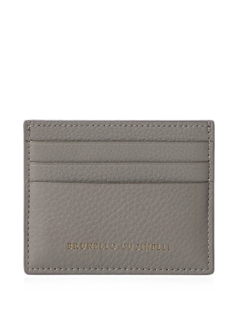 Brunello Cucinelli grained calfskin card case - Grau