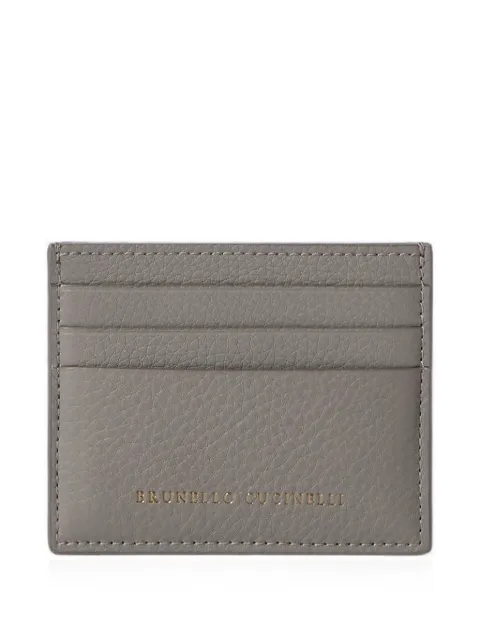 Brunello Cucinelli grained calfskin card case