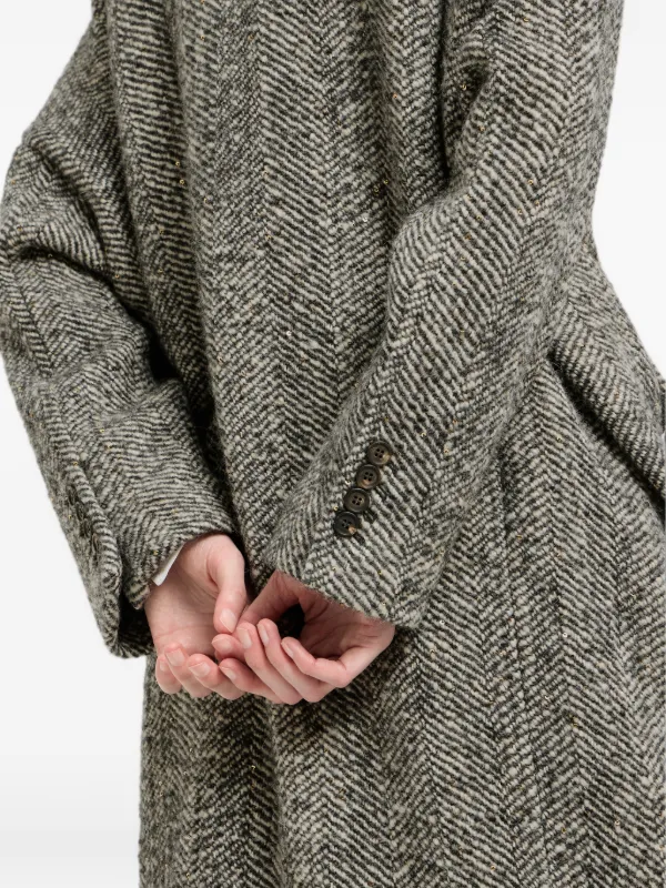 極美品✨BRUNELLO CUCINELLI モニーレ バージンウール コート Brunello Cucinelli Monili chevron-knit Coat | Grey | FARFETCH
