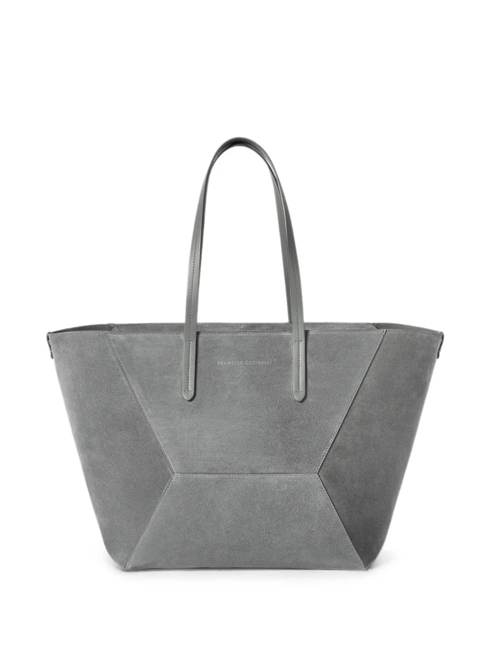 Brunello Cucinelli Bc Duo Bag In Suede With Monili In Gray