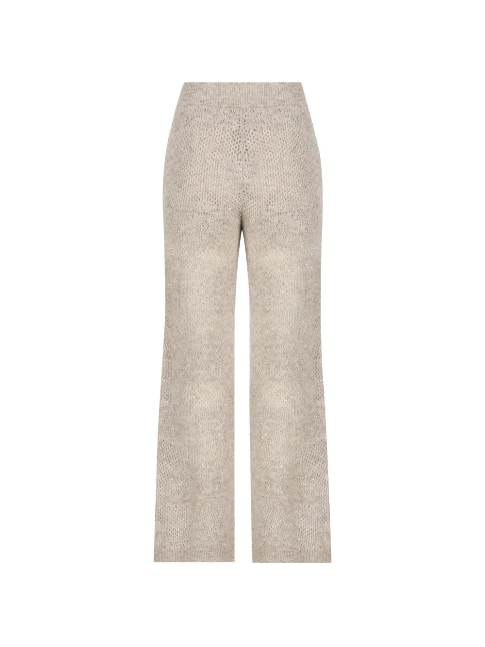 Brunello Cucinelli Gebreide trainingsbroek met mohair en scheerwol Beige