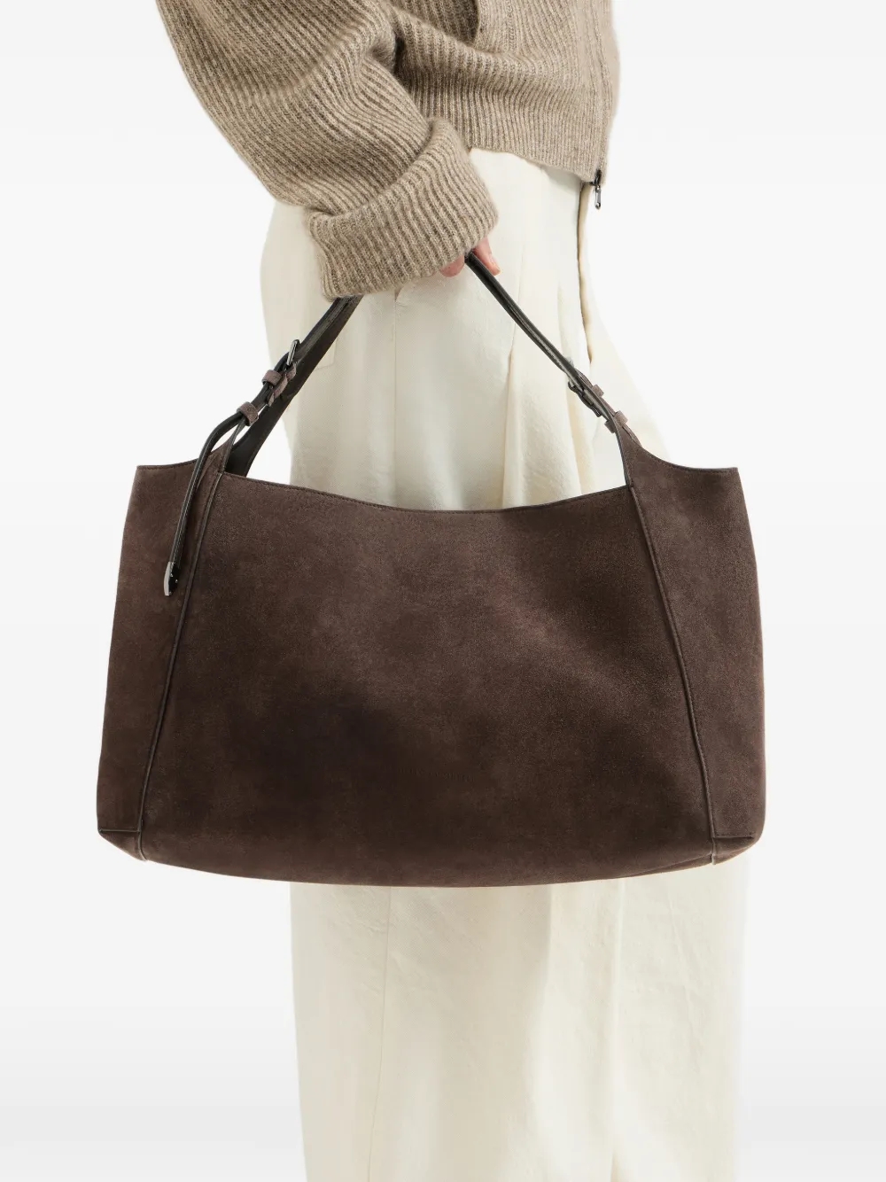 Brunello Cucinelli Sartorial suède shopper Bruin