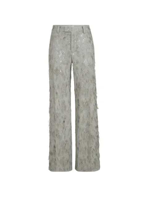 Brunello Cucinelli pantalones acampanados de lana virgen y cachemira con bordado Dazzling Lynx