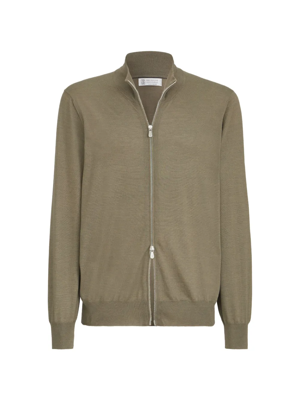 Brunello Cucinelli cashmere and silk lightweight cardigan with zipper - Grün
