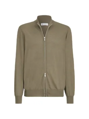 Brunello Cucinelli ジップアップ カシミアセーター | グレー