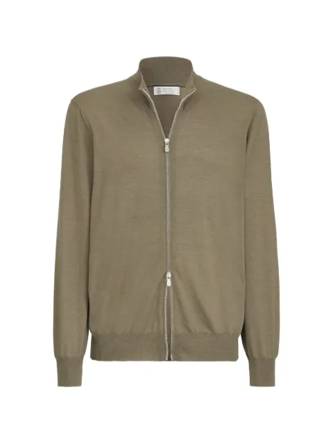 Brunello Cucinelli cashmere and silk lightweight cardigan with zipper