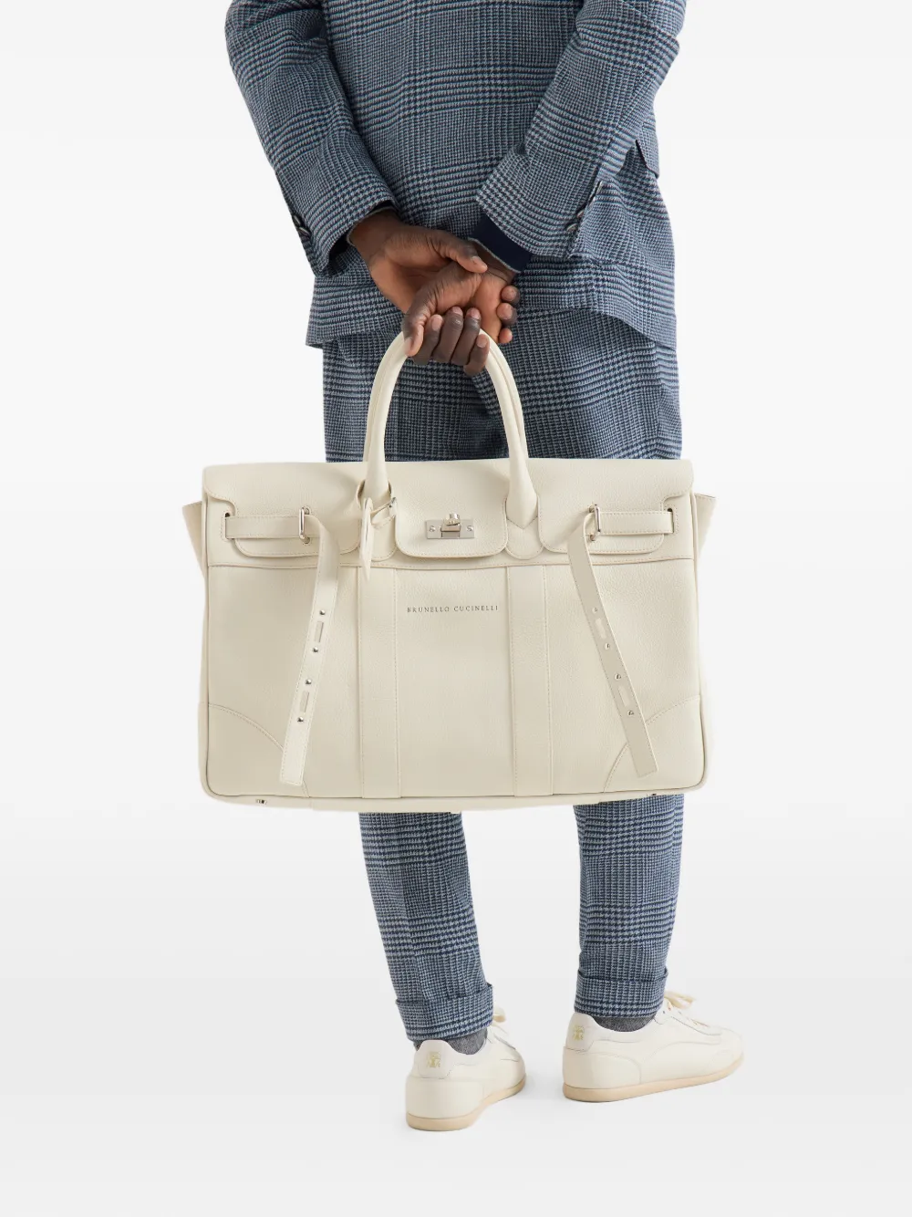 Brunello Cucinelli Tas van korrelig kalfsleer Beige