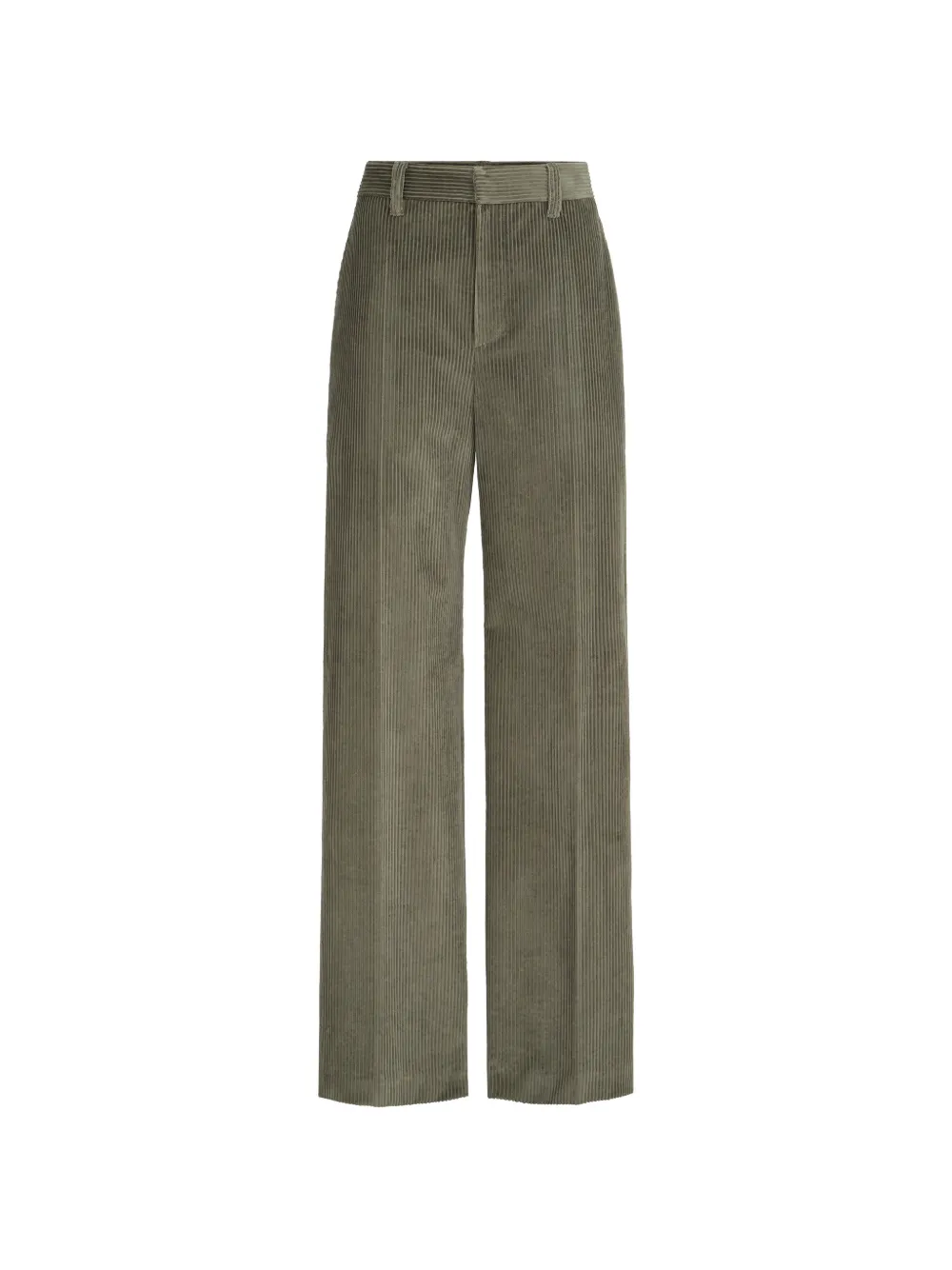 Brunello Cucinelli cotton corduroy loose trousers with Monili - Verde