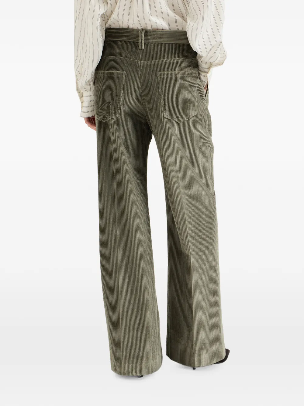 Brunello Cucinelli Ribfluwelen broek Groen
