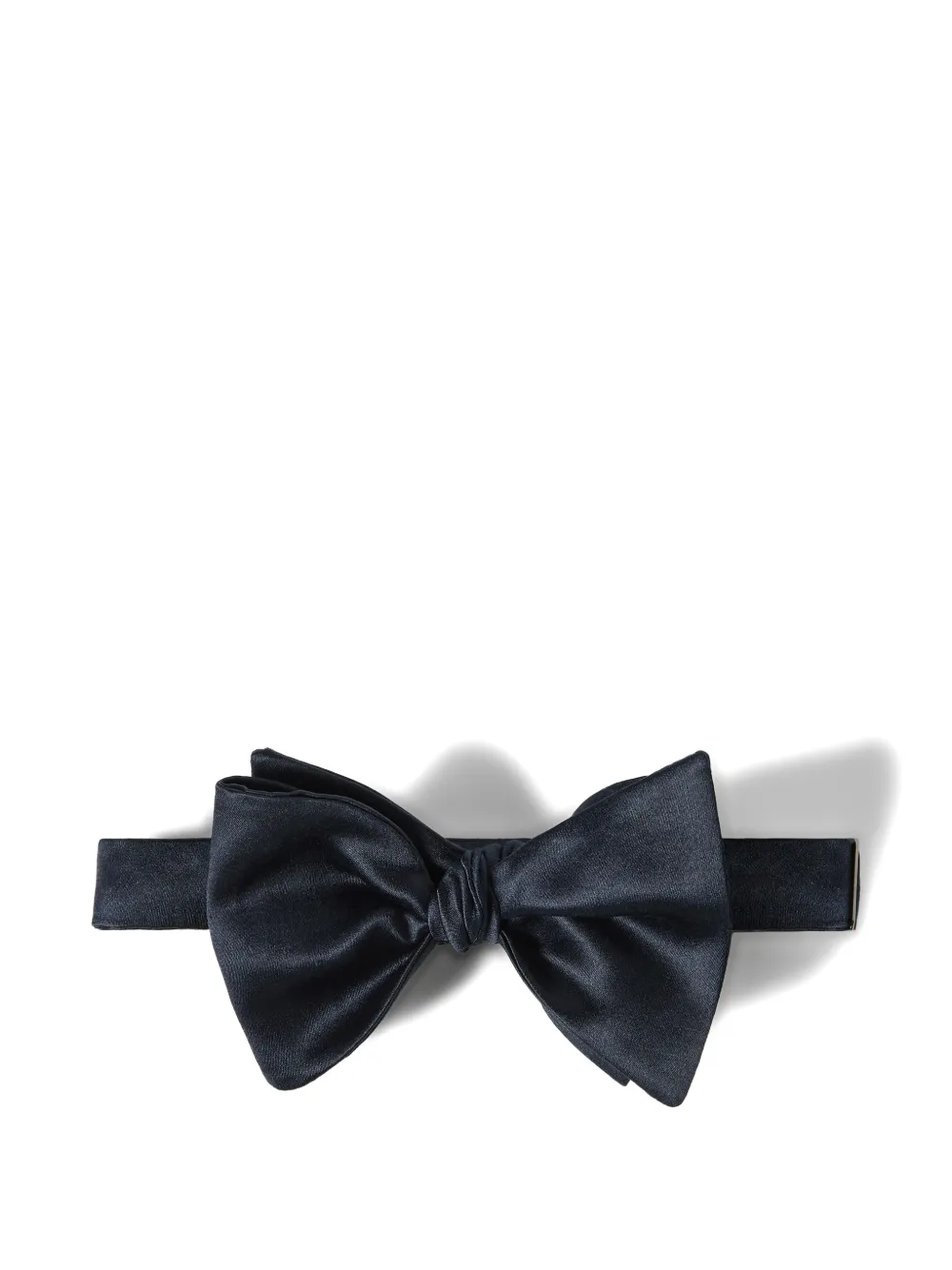 Brunello Cucinelli cotton and silk satin bow tie - Blu