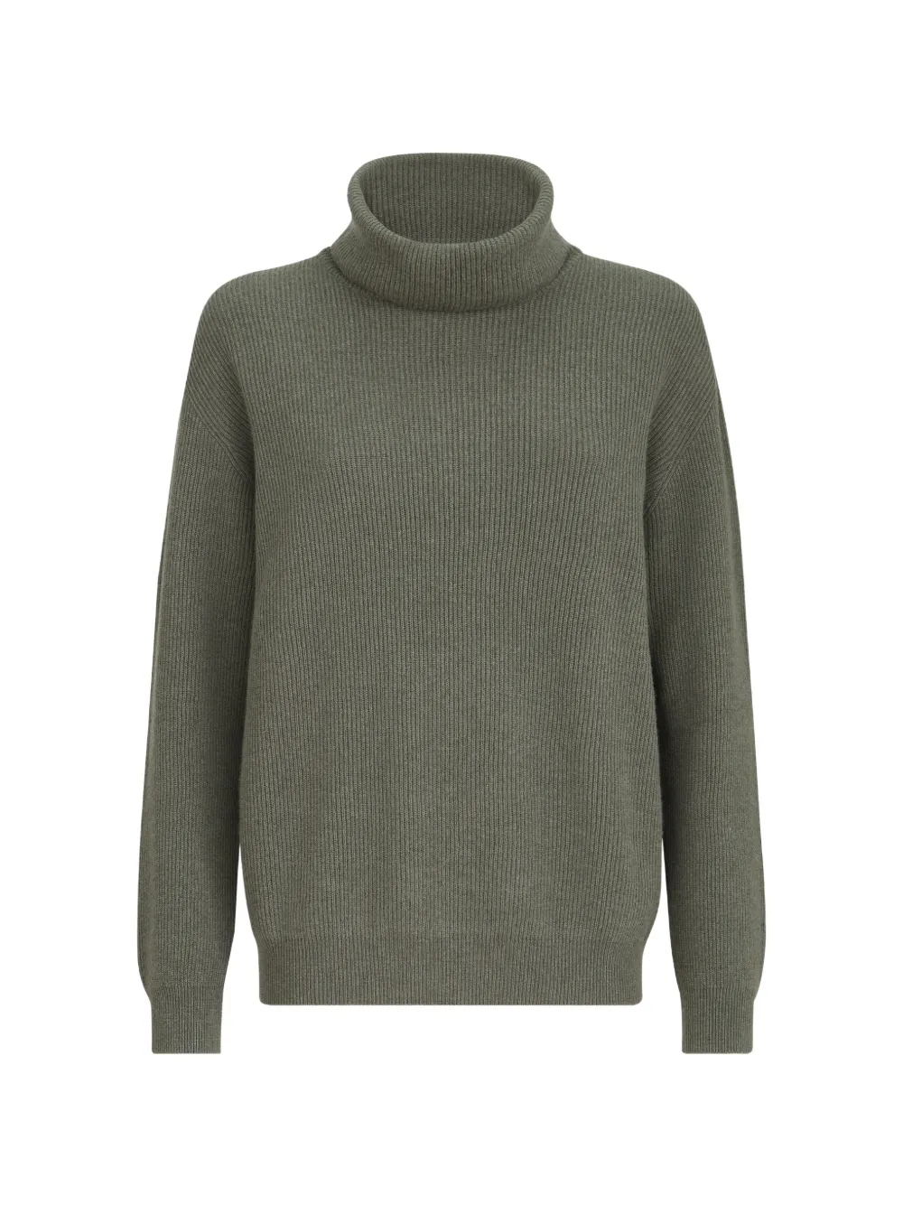 Brunello Cucinelli cashmere English-rib turtleneck sweater with monili - Grün
