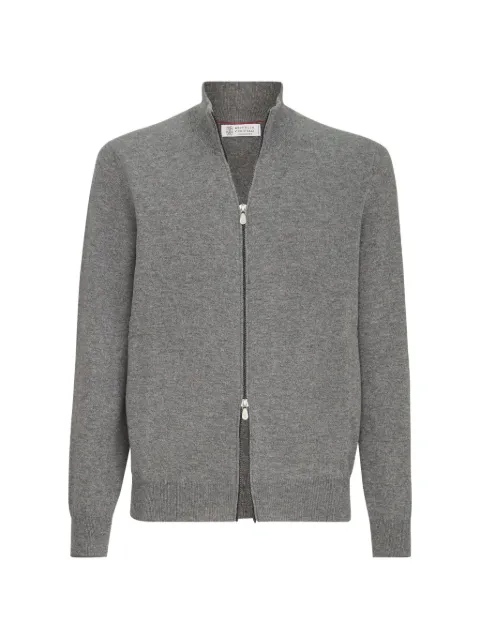 Brunello Cucinelli cashmere high-neck cardigan with zipper
