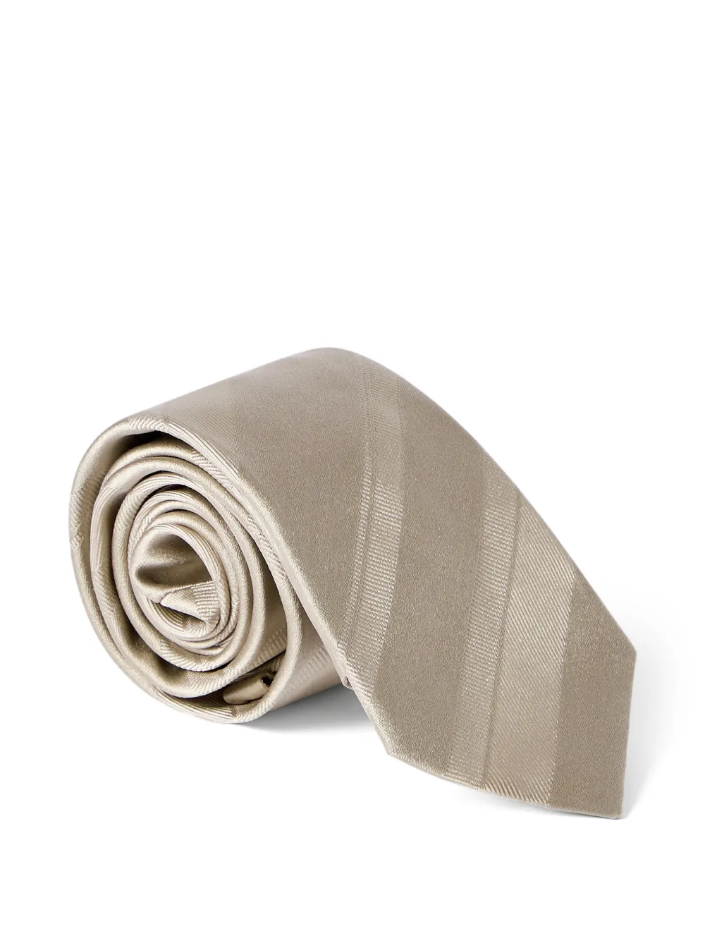 Brunello Cucinelli Gestreepte zijden stropdas Beige