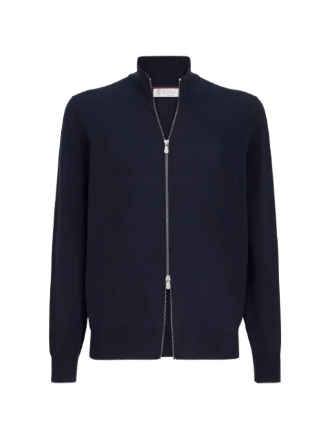 Brunello Cucinelli cashmere high-neck cardigan with zipper