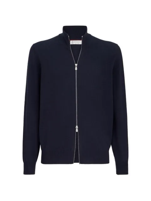 Brunello Cucinelli cashmere high-neck cardigan with zipper