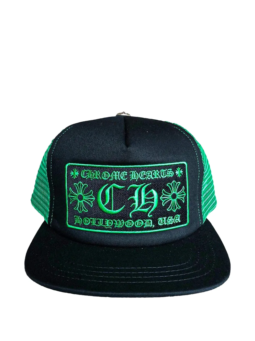 Chrome Hearts logo-patch mesh-panel trucker hat - Nero