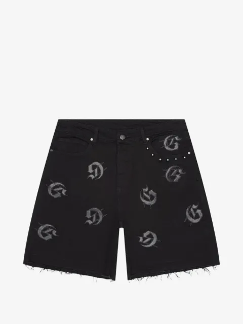 GODSPEED embroidered denim shorts
