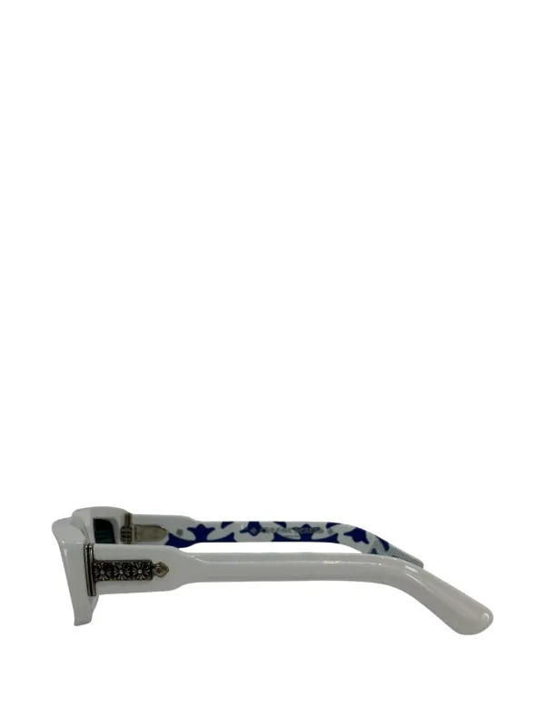 ❀クロム❀ Chrome Hearts Zelda rectangle-frame Sunglasses | White | FARFETCH