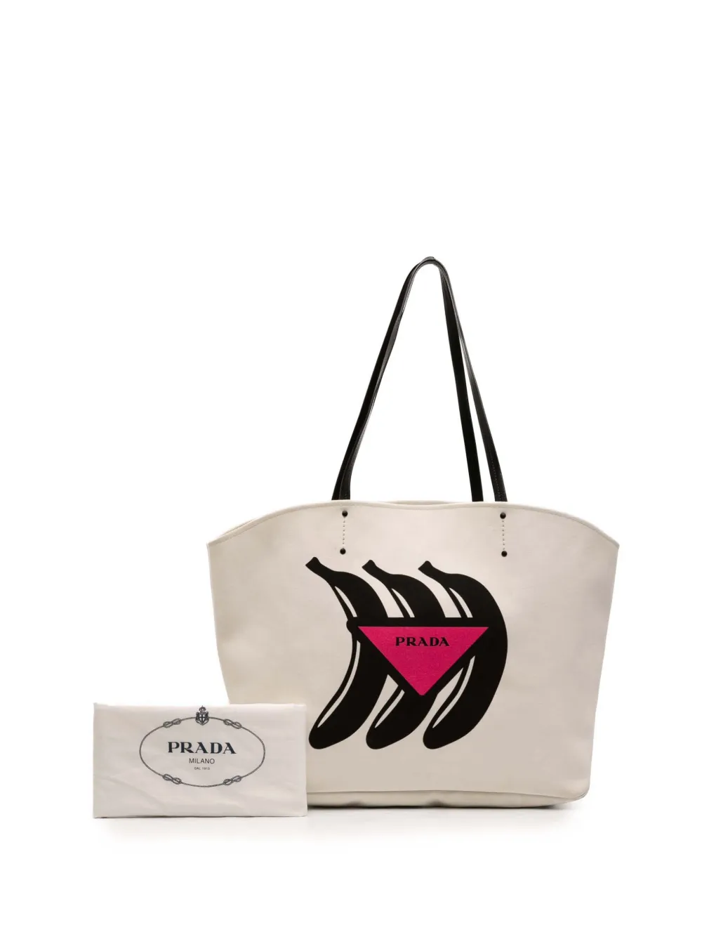 Prada Pre-Owned 2013-2026 Canvas Canapa Printed Banana Tote Bag